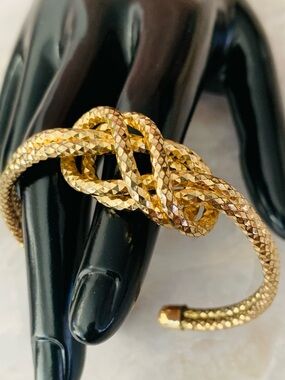 Gold Tone Hercules Knot Cuff Bracelet